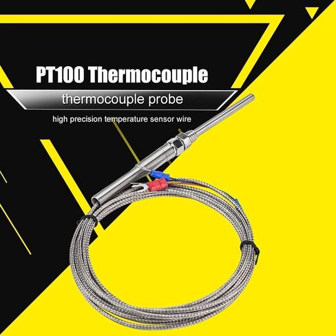 PT100 Temperature Sensor Probe 50mm Probe M8 Thread PT100 Platinum Resistor Thermocouple Temperature Sensor Wire 0-400℃ 1M/2M//4M/5M () in Saudi Arabia