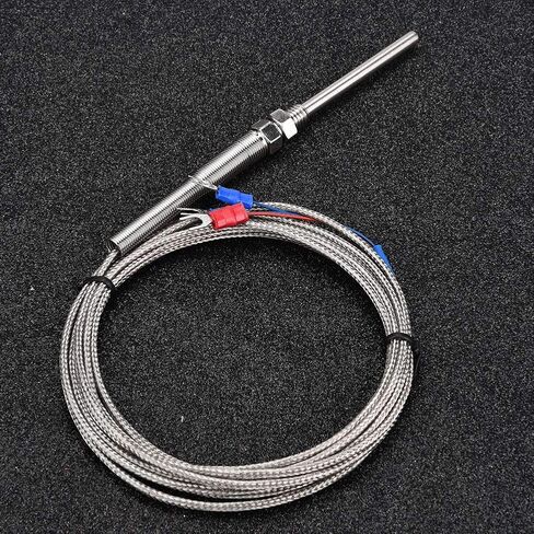 PT100 Temperature Sensor Probe 50mm Probe M8 Thread PT100 Platinum Resistor Thermocouple Temperature Sensor Wire 0-400℃ 1M/2M//4M/5M () in Saudi Arabia