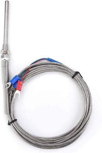 PT100 Temperature Sensor Probe 50mm Probe M8 Thread PT100 Platinum Resistor Thermocouple Temperature Sensor Wire 0-400℃ 1M/2M//4M/5M () in Saudi Arabia