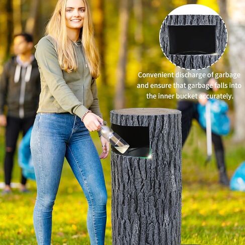 Outdoor Trash Can Resin Garbage Can with Inner Bucket Waste Container with Dome Lid Indoor Outdoor Trash Bin for Kitchen,Backyard, School,Outside Patio Decor in Kuwait