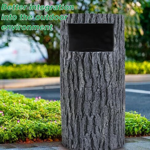 Outdoor Trash Can Resin Garbage Can with Inner Bucket Waste Container with Dome Lid Indoor Outdoor Trash Bin for Kitchen,Backyard, School,Outside Patio Decor in Kuwait