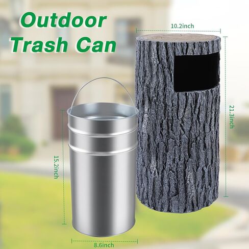 Outdoor Trash Can Resin Garbage Can with Inner Bucket Waste Container with Dome Lid Indoor Outdoor Trash Bin for Kitchen,Backyard, School,Outside Patio Decor in Kuwait