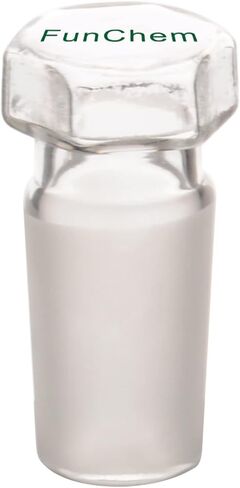 FunChem Hex Head Hollow Glass Stopper, (1-Pack) Hexagonal Head Glass Lab Hollow Stopper for 24/40 Standard Taper Joint Stopper Outer Joint Glass with Closed Bottom in Saudi Arabia