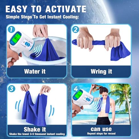 6 عبوات من مناشف التبريد من أمجيكو، منشفة باردة فورية رائعة للرقبة والوجه، مناشف العرق الناعمة القابلة للتنفس للرياضة وصالة الألعاب الرياضية واليوجا والجولف والشاطئ والتخييم والسفر والطقس الحار in Kuwait