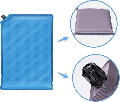 Inflatable Seat Cushion, Lightweight Camping Cushion, Stadium Seat, Self-Inflatable Memory Foam Pad for Airplane Travel (Blue) in Saudi Arabia