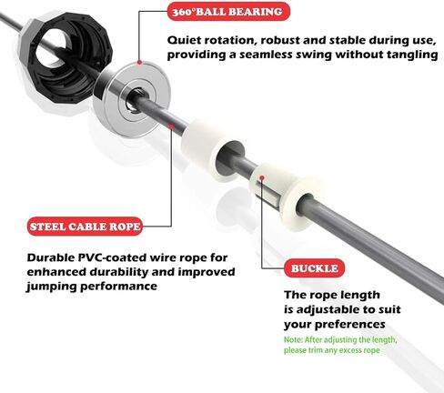 No-Knot Fast Jump Rope with Ball Bearings, Adjustable Speed Jump Rope for Men/Women, Weighted Jump Rope with Foam Handles Ideal for Fitness, Home, School, Gym Workouts, Black with red stripes - 2 Pack in Saudi Arabia