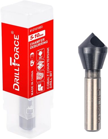 Cobalt Single End Countersink Drill Bits Set, TiAlN Coated 90 Degree Heavy Duty M35 Countersink Chamfer Tool for Metal, Stainless Steel, Copper, Wood, Fiberboard, 15-20MM in Kuwait