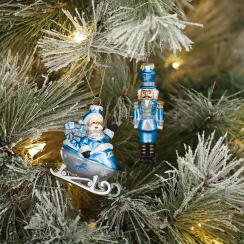 FOCO Detroit Lions NFL 2 Pack Blown Glass Ornament Set in Saudi Arabia