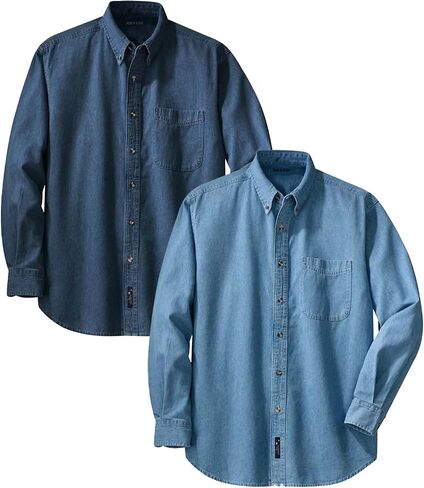Joe's USA قمصان دينم طويلة الأكمام بحجم 6.5 أونصة بأحجام XS-6XL in Kuwait