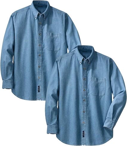 Joe's USA قمصان دينم طويلة الأكمام بحجم 6.5 أونصة بأحجام XS-6XL in Kuwait
