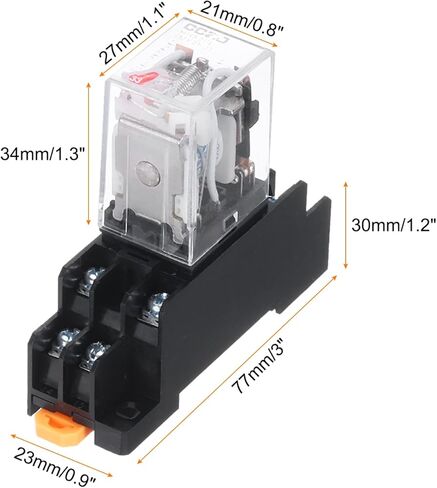 MECCANIXITY 6 مجموعة AC110V مرحل الطاقة الكهرومغناطيسية 8-Pin AC / DC DPDT 2NO + 2NC ملف مرحل مع قاعدة مقبس للأجهزة الصناعية والمنزلية ونظام السكك الحديدية DIN مع مؤشر LED in Saudi Arabia