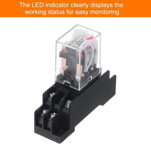 MECCANIXITY 6 مجموعة AC110V مرحل الطاقة الكهرومغناطيسية 8-Pin AC / DC DPDT 2NO + 2NC ملف مرحل مع قاعدة مقبس للأجهزة الصناعية والمنزلية ونظام السكك الحديدية DIN مع مؤشر LED in Saudi Arabia