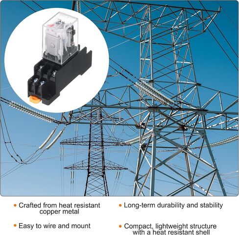 MECCANIXITY 6 مجموعة AC110V مرحل الطاقة الكهرومغناطيسية 8-Pin AC / DC DPDT 2NO + 2NC ملف مرحل مع قاعدة مقبس للأجهزة الصناعية والمنزلية ونظام السكك الحديدية DIN مع مؤشر LED in Saudi Arabia