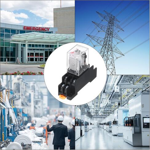 MECCANIXITY 6 مجموعة AC110V مرحل الطاقة الكهرومغناطيسية 8-Pin AC / DC DPDT 2NO + 2NC ملف مرحل مع قاعدة مقبس للأجهزة الصناعية والمنزلية ونظام السكك الحديدية DIN مع مؤشر LED in Saudi Arabia