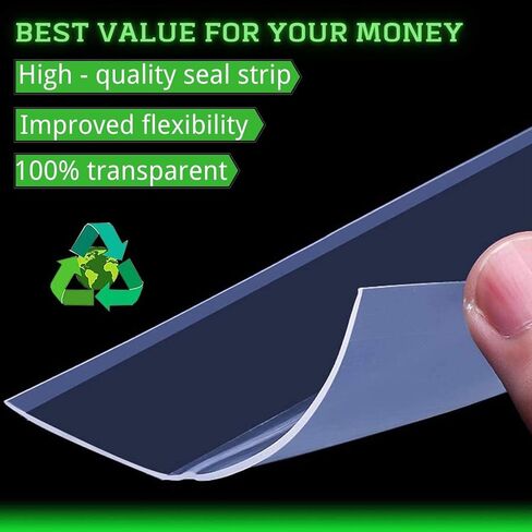 مانع تسرب الطقس - شريط ختم الباب لجانب إطار الباب، النافذة، ختم الجزء السفلي لباب الدش، سدادة باب سيليكون لاصقة قوية لمقاومة الطقس وتقليل الضوضاء، أسود 1.4 بوصة in Kuwait