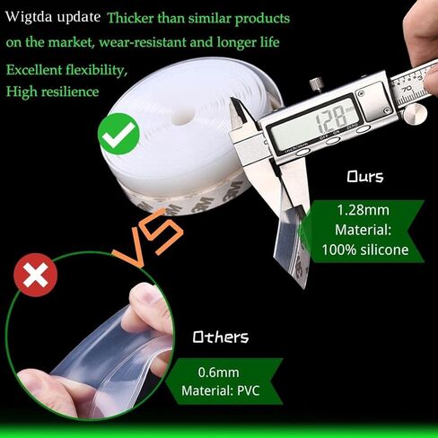مانع تسرب الطقس - شريط ختم الباب لجانب إطار الباب، النافذة، ختم الجزء السفلي لباب الدش، سدادة باب سيليكون لاصقة قوية لمقاومة الطقس وتقليل الضوضاء، أسود 1.4 بوصة in Kuwait