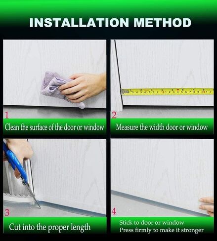 مانع تسرب الطقس - شريط ختم الباب لجانب إطار الباب، النافذة، ختم الجزء السفلي لباب الدش، سدادة باب سيليكون لاصقة قوية لمقاومة الطقس وتقليل الضوضاء، أسود 1.4 بوصة in Kuwait