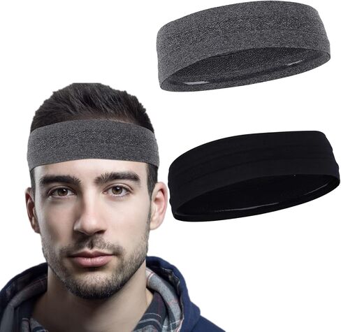 عصابات رأس رياضية للرجال، مصنوعة من القطن الناعم والقابل للتمدد لممارسة التمارين الرياضية والتنس وكرة السلة والجري وعصابة شعر للجنسين in Kuwait