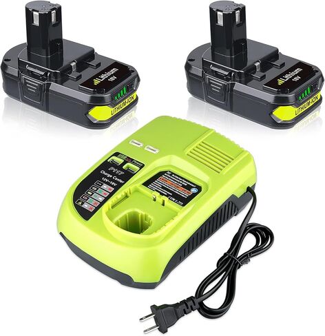 Masione P102 استبدال بطارية Ryobi 18V ليثيوم أيون 3.0 Ah بطارية P108 P102 P103 P104 P105 P107 P109 P122 (2-Pack) in Saudi Arabia