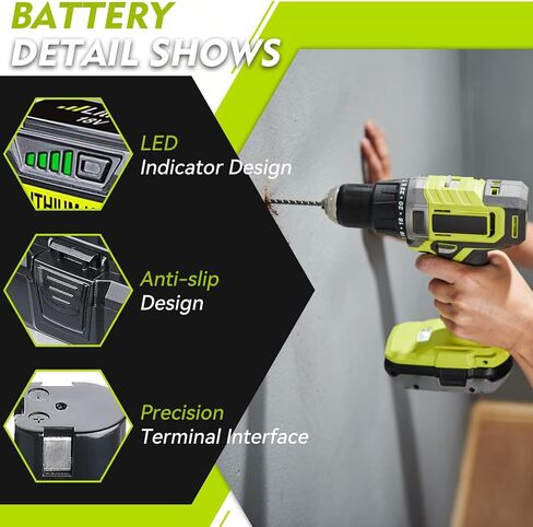 Masione P102 استبدال بطارية Ryobi 18V ليثيوم أيون 3.0 Ah بطارية P108 P102 P103 P104 P105 P107 P109 P122 (2-Pack) in Saudi Arabia