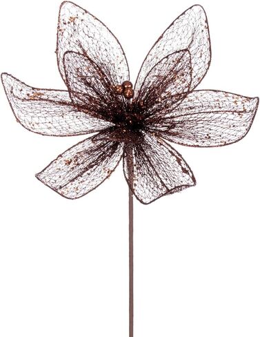 Vickerman 24" Mocha Mesh Glitter Sequin Poinsettia, 2 per Bag. in Saudi Arabia