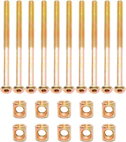 Lilaly 10 Set Barrel Nut and Bolt M6 Barrel Nut Barrel Bolt Cross Dowel Nut Furniture Bolts and Barrel Nuts 60mm in Saudi Arabia