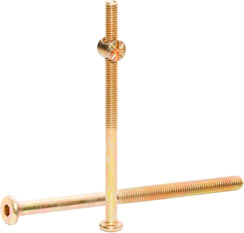 Lilaly 10 Set Barrel Nut and Bolt M6 Barrel Nut Barrel Bolt Cross Dowel Nut Furniture Bolts and Barrel Nuts 60mm in Saudi Arabia