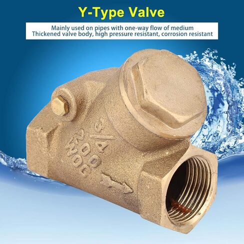NPT 3/4in Thread Y Type NPT 3/4" Check Valve Brass One Way Check Valve 1.6Mpa for Water Gas in Saudi Arabia