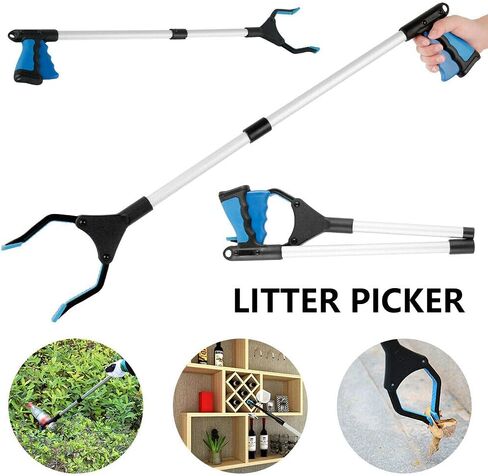 Trash Pickers Reachers, 32" Foldable Grabber Reacher Tools for Elderly, Lightweight Trash Claw Grabber, Reaching Assist Tool for Trash Pick Up, Nabber, Litter Picker, Arm Extension (Green) in Saudi Arabia