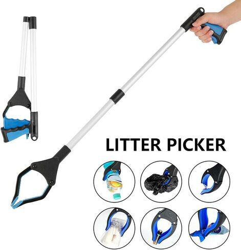 Trash Pickers Reachers, 32" Foldable Grabber Reacher Tools for Elderly, Lightweight Trash Claw Grabber, Reaching Assist Tool for Trash Pick Up, Nabber, Litter Picker, Arm Extension (Green) in Saudi Arabia