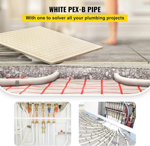 VEVOR PEX Pipe, 1 Inch x 500 FT PEX Tubing, Non Oxygen Barrier White PEX-B Pipe, Flexible PEX Water Line for RV Sewer Hose, Plumbing, Radiant Heating in Saudi Arabia