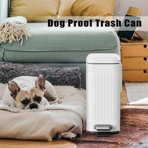 سلة مهملات الحمام من TrashAid مع غطاء، سلة قمامة صغيرة سعة 2.6 جالون، إغلاق ناعم، سلة نفايات من الفولاذ المقاوم للصدأ للحمام، غرفة النوم، المكتب المنزلي، غرفة الغسيل، المرحاض، RV، أبيض، 10 لتر in Kuwait