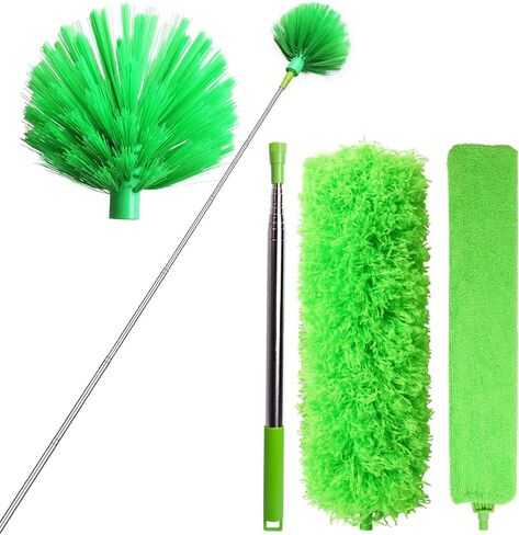Cobweb Duster with Extension Pole, Bafezoze Ceiling Fan Duster with Long Handle, Spider Web Brush Flat Duster for Under Appliances High Ceilings Outdoor in Saudi Arabia