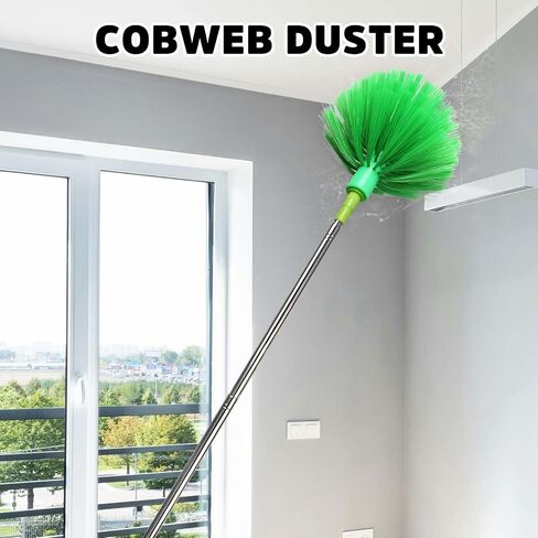 Cobweb Duster with Extension Pole, Bafezoze Ceiling Fan Duster with Long Handle, Spider Web Brush Flat Duster for Under Appliances High Ceilings Outdoor in Saudi Arabia