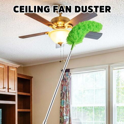 Cobweb Duster with Extension Pole, Bafezoze Ceiling Fan Duster with Long Handle, Spider Web Brush Flat Duster for Under Appliances High Ceilings Outdoor in Saudi Arabia