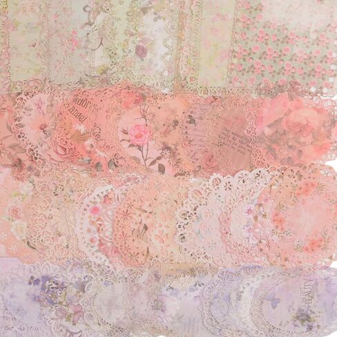 Vintage Scrapbook Paper Lace, 40pcs 4 Different Styles Scrapbook Supplies for DIY Cards, Scrapbooks, Photo Frames, Albums, Crafts, Card Making in Saudi Arabia