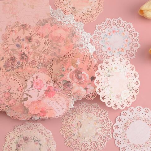 Vintage Scrapbook Paper Lace, 40pcs 4 Different Styles Scrapbook Supplies for DIY Cards, Scrapbooks, Photo Frames, Albums, Crafts, Card Making in Saudi Arabia