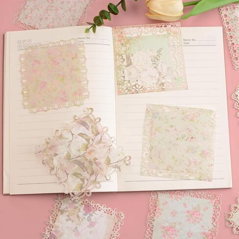 Vintage Scrapbook Paper Lace, 40pcs 4 Different Styles Scrapbook Supplies for DIY Cards, Scrapbooks, Photo Frames, Albums, Crafts, Card Making in Saudi Arabia