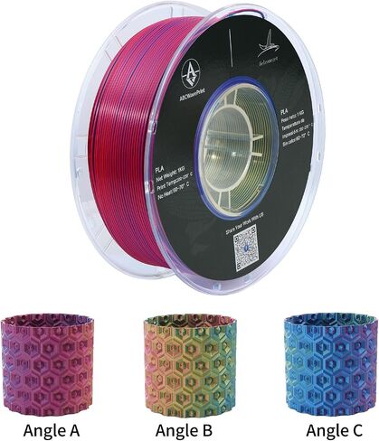 PLA 3D Printer Filament, Triple Color Silk PLA Filament, Dimensional Accuracy +/- 0.02 mm, 1 kg Spool(2.2lbs), 1.75 mm, Red Yellow Blue in Saudi Arabia