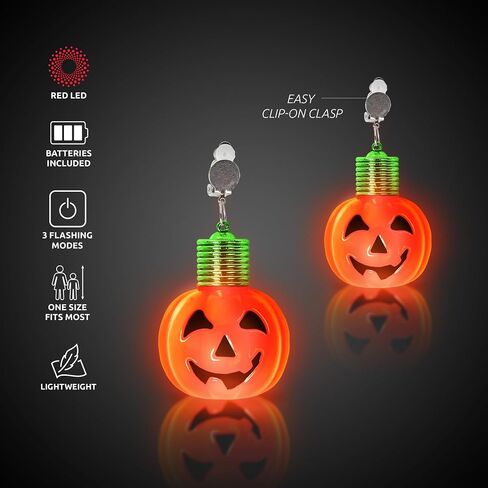 أقراط Light Up Jumbo Halloween Spooky Ghost، اليقطين ومقلة العين - زوج واحد in Saudi Arabia