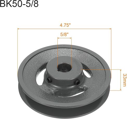 uxcell BK50-5/8 V-Belt Sheave 5/8"Bore 4.75"OD Single Groove Web Sheave Bored-to-Size Sheave, Cast Iron, Belt Section for 3L or B Belt in Saudi Arabia