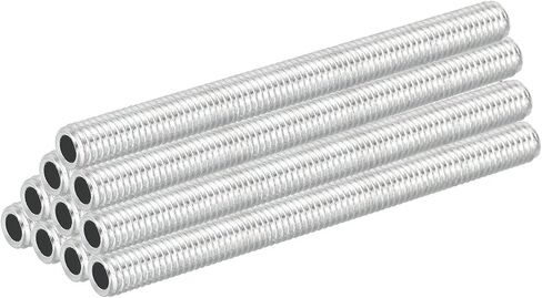 PATIKIL M8 Thread Carbon Steel Lamp Pipe, 10 Set 80 mm/3.15" Hollow Tube Thread Adapter Fasteners Hardware for Lamp Lights Chandelier Ceiling Light DIY, White Zinc Plating in Saudi Arabia