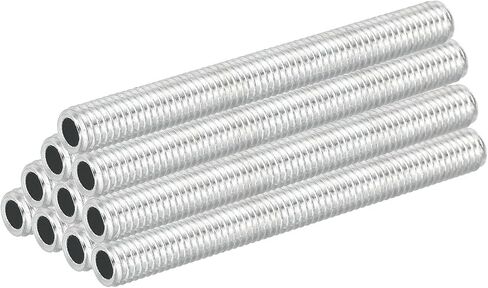 PATIKIL M8 Thread Carbon Steel Lamp Pipe, 10 Set 80 mm/3.15" Hollow Tube Thread Adapter Fasteners Hardware for Lamp Lights Chandelier Ceiling Light DIY, White Zinc Plating in Saudi Arabia