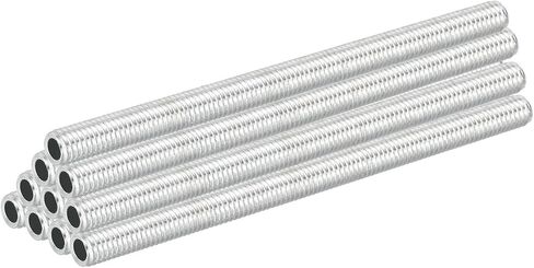 PATIKIL M8 Thread Carbon Steel Lamp Pipe, 10 Set 80 mm/3.15" Hollow Tube Thread Adapter Fasteners Hardware for Lamp Lights Chandelier Ceiling Light DIY, White Zinc Plating in Saudi Arabia