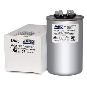70 + 5 x 370/440 VAC Round Dual Run Capacitor by JARD # 12823