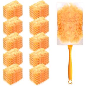 Duster Refills with Duster Refills,50 Count 180 Heavy Duty Dusters Refills,Multi Surface Heavy Duty Feather Dusters Kit for Cleaning Kitchens,Bedrooms,Bathrooms,Studies,Cars(50, Orange)