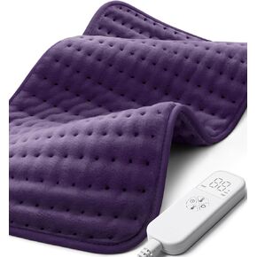 Electric Heating Pad for Back, Neck & Cramps Relief - Moist & Dry Heat Therapy - 6 Heat Settings, 4 Timer Options, Auto Shut-Off, Machine Washable, Ideal Christmas Gift for Men & Women,12"x24"