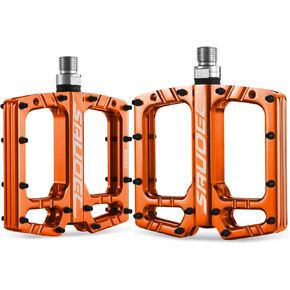 Premium Bike Pedals of 9/16 Inch, Professional Mountain and Road Bicycle Flat Pedal, Wide Paltform and Lightweight, Alluminum