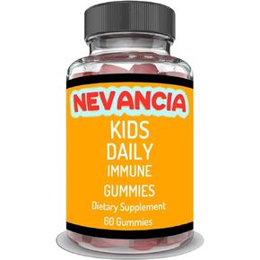 Kids Daily Immune Gummies with Elderberry, Vitamin C, Zinc, Immune Support, Skin Health, Antioxidant Support, for Kids, Elderberry Flavor, 60 Gummies
