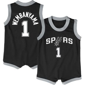 Victor Wembanyama San Antonio Spurs NBA Infants 12-24 Months Black Icon Edition Romper Onesie Player Jersey